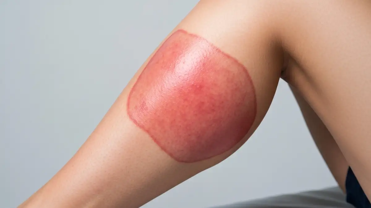 Cellulitis na nodze - zapalenie tkanki łącznej z obrzękiem, zaczerwienieniem i oznakami zapalenia