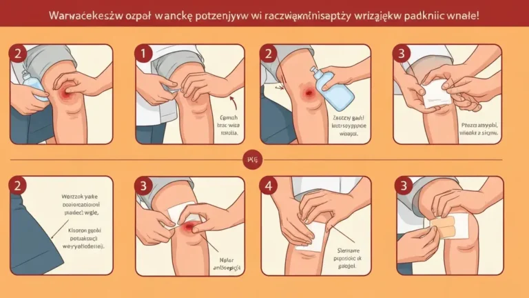 Dziecko z oturciem kolana, opatrunek na skóry, krok po kroku mycie i opatrywanie